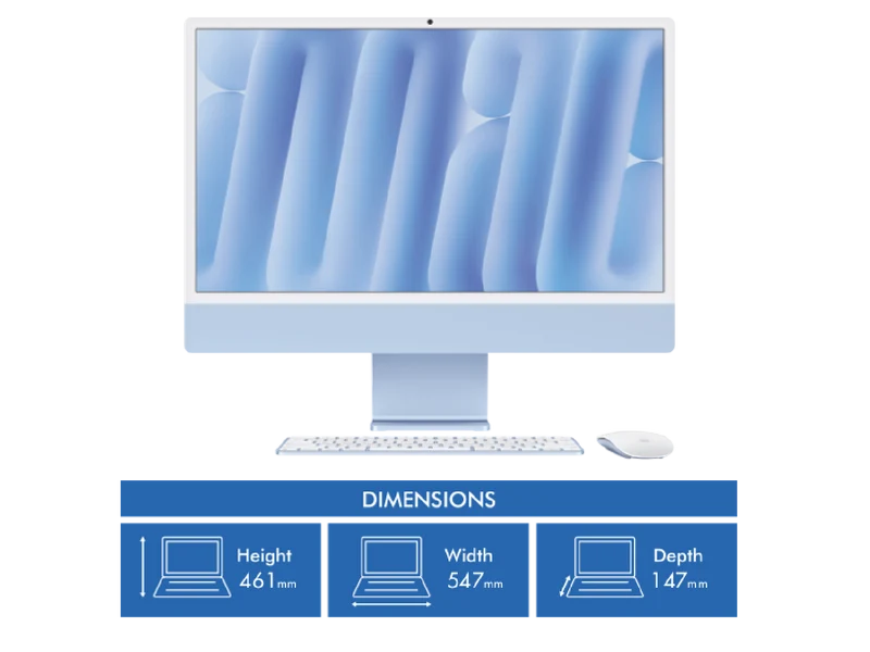 Apple iMac 24" Retina 4.5K Display with M4 chip 8-core GPU 16GB 256GB - Blue