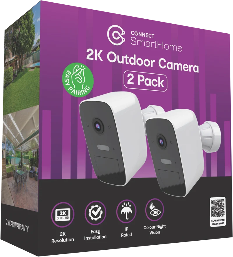 Connect SmartHome 2K Outdoor Camera 2 Pack