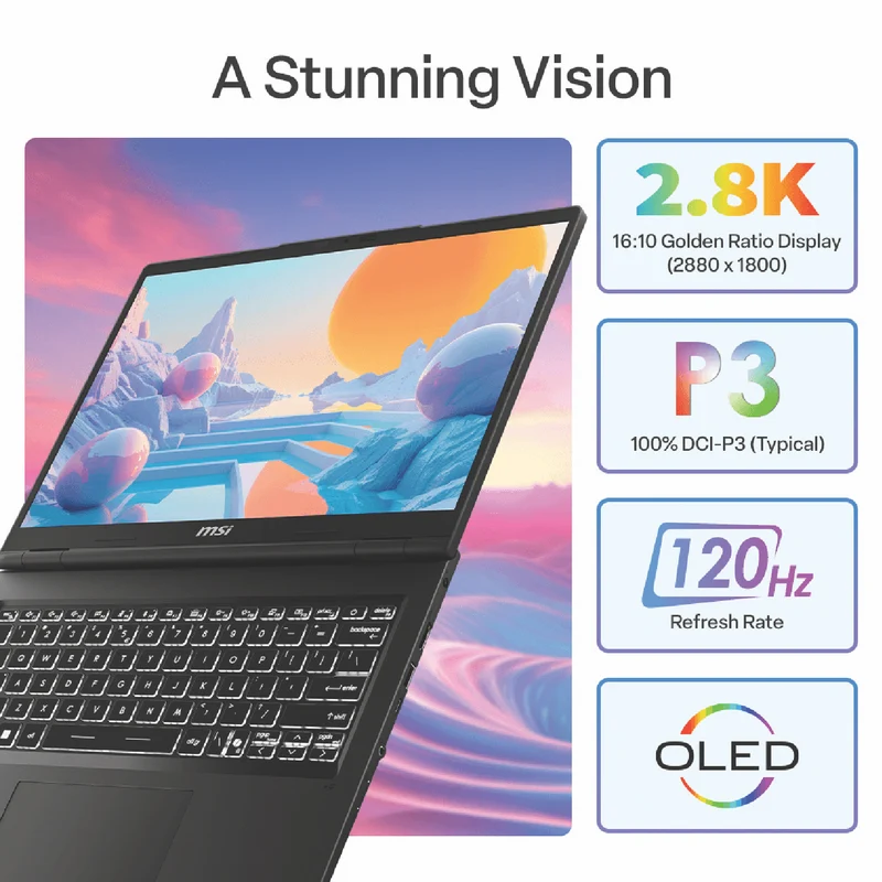 MSI Venture A14 AI+ 14" 2.8K OLED Ryzen AI 5 16GB 512GB Laptop