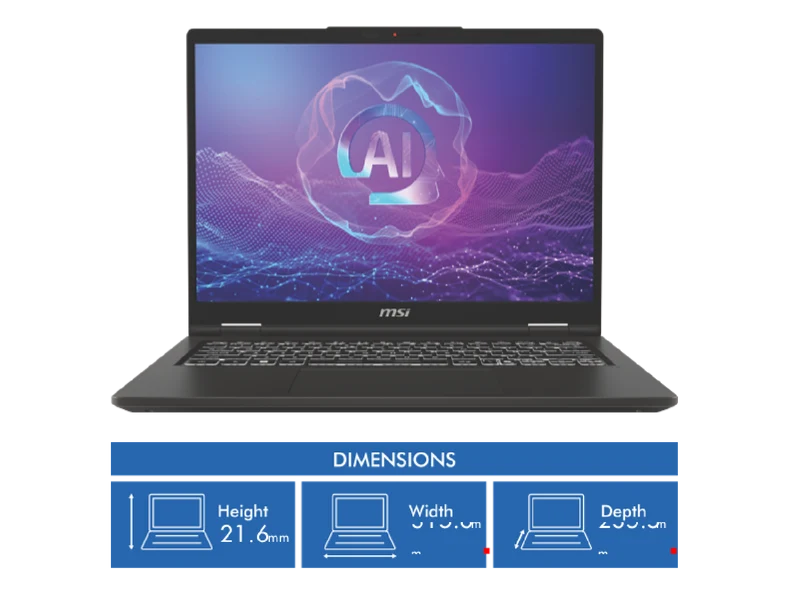 MSI Venture A14 AI+ 14" 2.8K OLED Ryzen AI 7 16GB 512GB Laptop