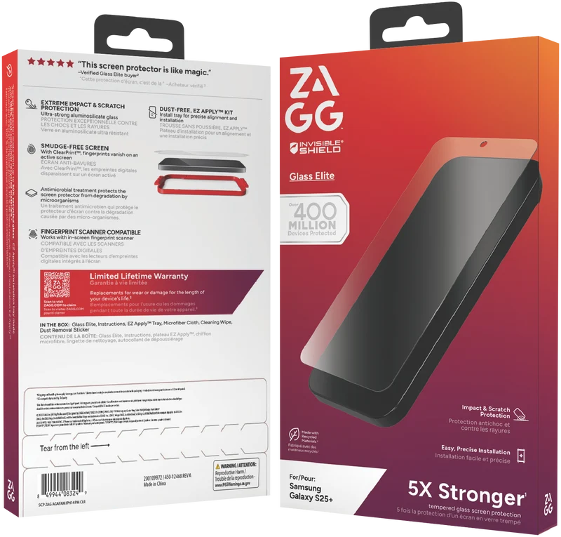 InvisibleShield Samsung Galaxy S25+ Glass Elite Screen Protector