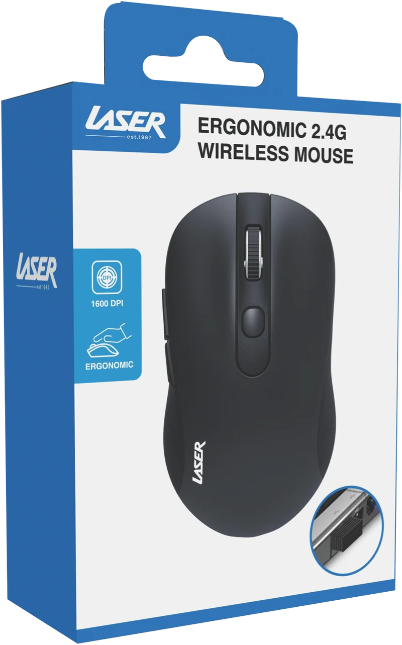 Laser Ergonomic Wireless Mouse