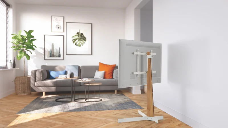 Vogels TV Floor Stand (Upto 77") White & Oak