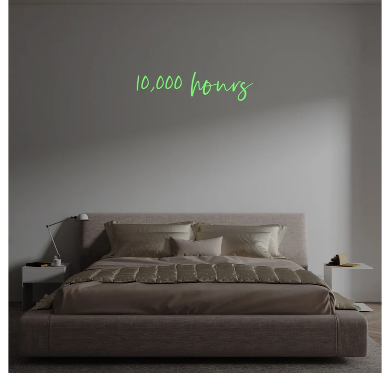 Custom text: 10,000 hours