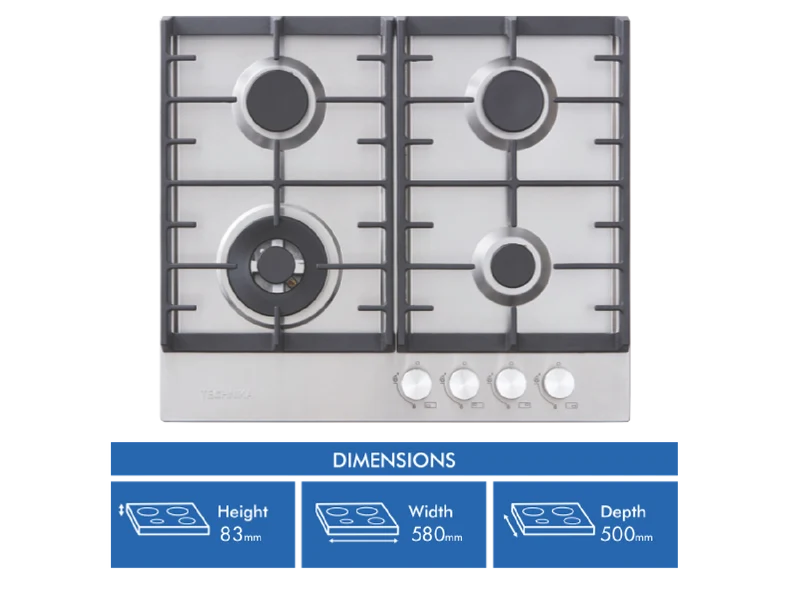 Technika 60cm Stainless Steel Gas Cooktop