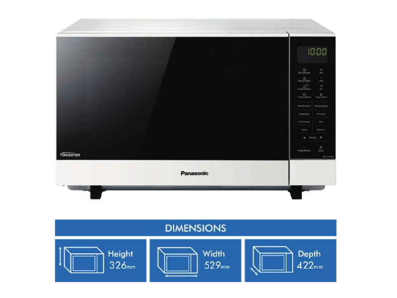 Panasonic 27L 1000W Flatbed Inverter Microwave White