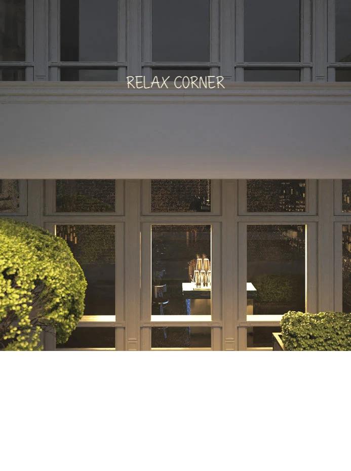 Custom text: RELAX CORNER