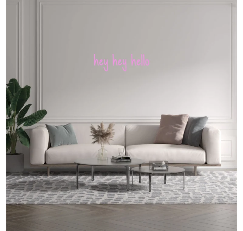 Custom text: hey hey hello