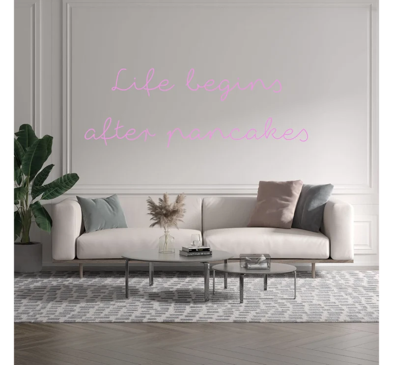 Custom text: Life begins after pancakes