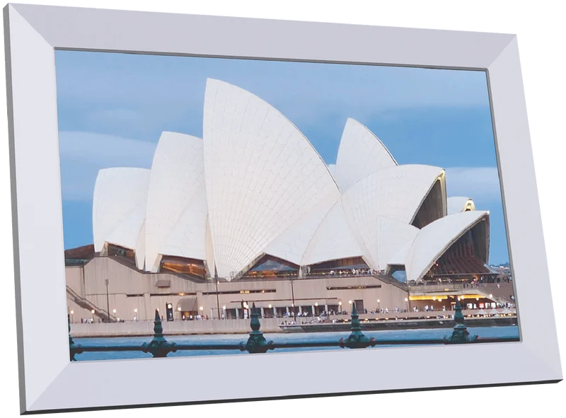 Qpix 10.1" Digital Photo White Frame WiFi IPS Touch Screen 32GB Frameo