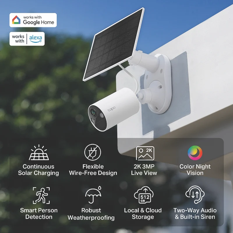 TP-LINK 2K 3MP Solar-Powered Security Camera