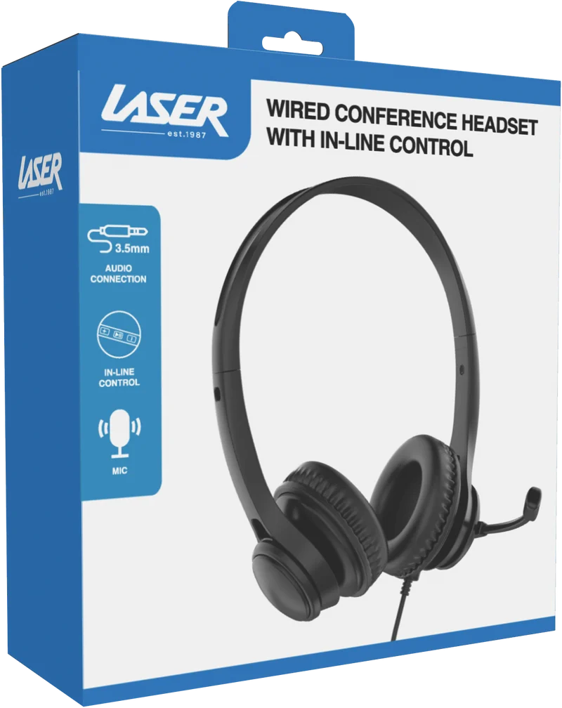 Laser Wired Headset with In-line Control