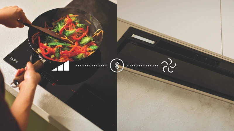 Haier 90cm 600 Series Integrated Insert Wall Rangehood Hood to Hob