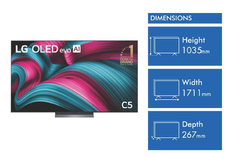 LG 77" OLED EVO C5 AI UHD 4K Smart TV 2025