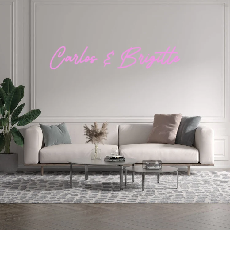 Custom text: Carlos & Brigitte