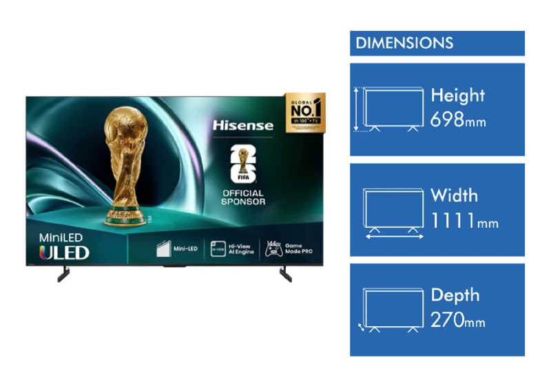 Hisense 50" U6QAU PRO 4K ULED Mini LED TV 2025