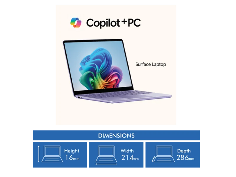 Microsoft Surface Laptop Copilot+ PC 13" Snapdragon X Plus 8 Core 16GB 512GB -Violet