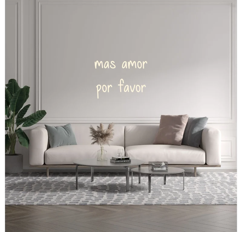 Custom text: mas amor por favor