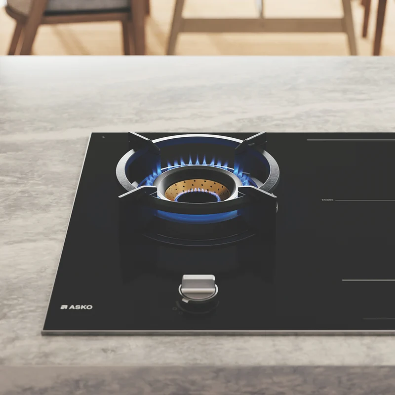 ASKO 90cm Duo Fusion Combined Gas and Induction Cooktop - Black