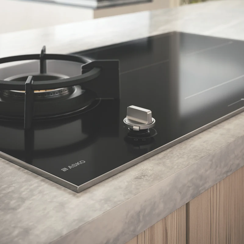 ASKO 90cm Duo Fusion Combined Gas and Induction Cooktop - Black
