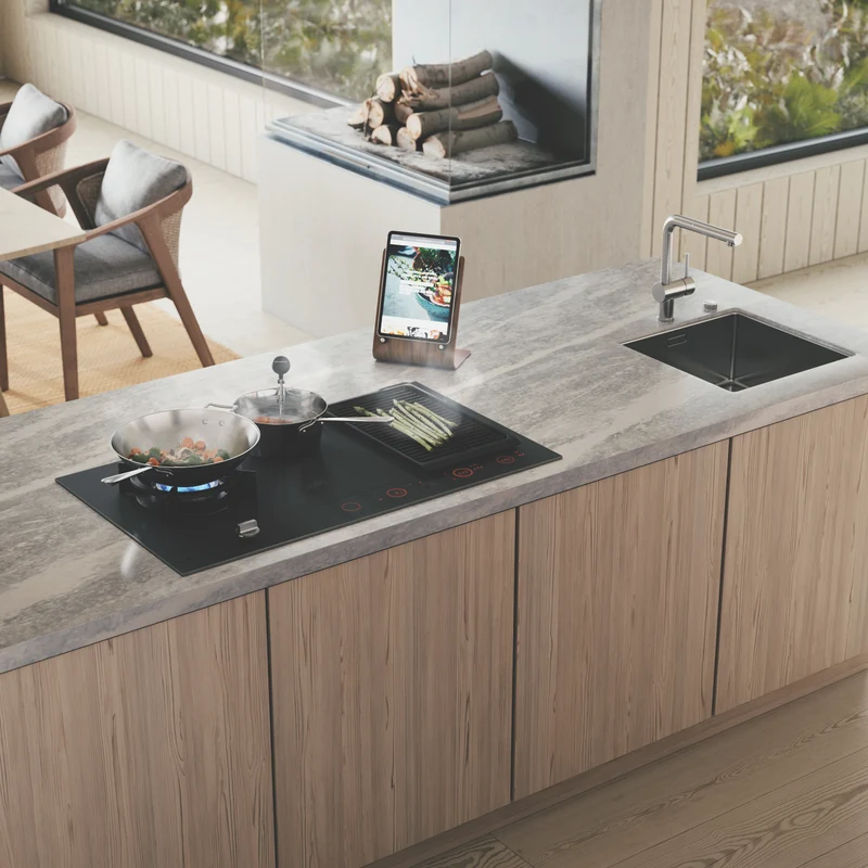 ASKO 90cm Duo Fusion Combined Gas and Induction Cooktop - Matte Black