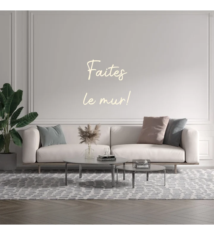 Custom text: Faites le mur!