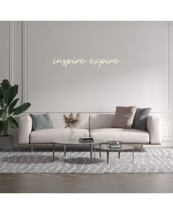 Custom text: inspire expire