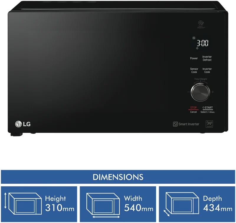 LG 42L 1200W NeoChef Smart Inverter Microwave Black