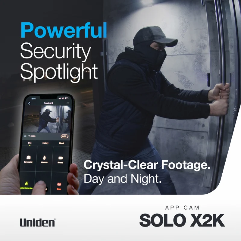 Uniden SoloX Pro 2K Outdoor Wireless Spotlight Camera (4 Pack)