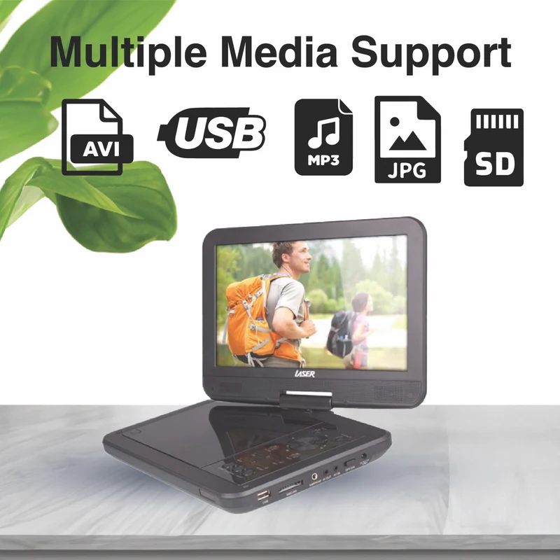 Laser 10" Portable DVD Player With Anti-Skip Technology 2024