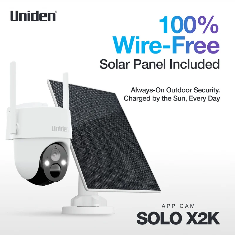 Uniden SoloX 2K Outdoor Pan & Tilt Solar Security Camera