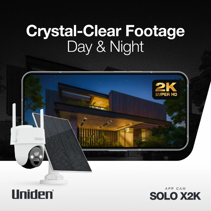 Uniden SoloX 2K Outdoor Pan & Tilt Solar Security Camera