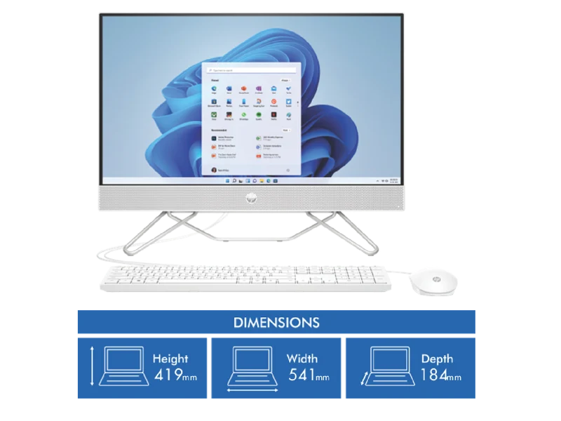HP 23.8" Pentium Silver J5040 8GB 256GB Win 11 AIO