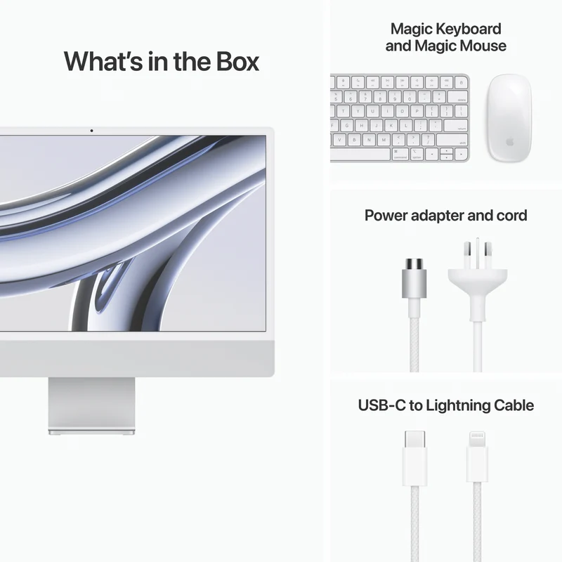 Apple iMac 24" Retina 4.5K Display with M3 chip 8-core GPU 256GB Silver