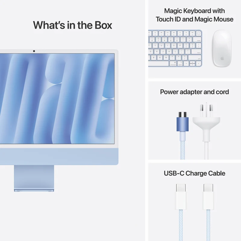 Apple iMac 24" Retina 4.5K Display with M4 chip 10-core GPU 24GB 512GB - Blue