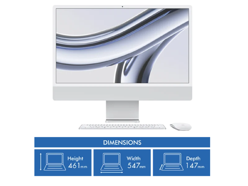 Apple iMac 24" Retina 4.5K Display with M3 chip 10-core GPU 256GB Silver