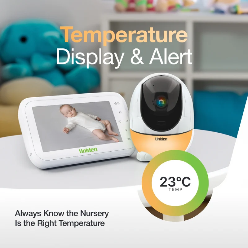 Uniden 4.3" Colour Display Pan & Tilt Baby Monitor