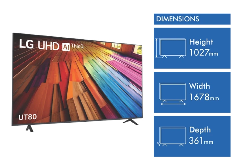 LG 75" UT8050 4K UHD LED Smart TV 24