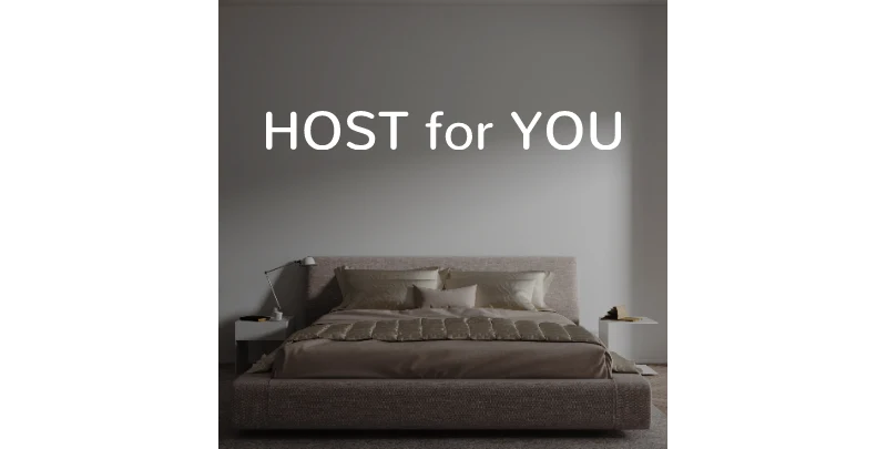 Custom text: HOST for YOU