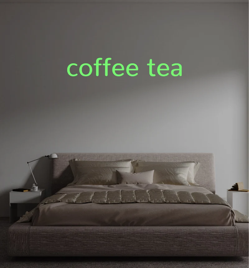 Custom text: coffee tea