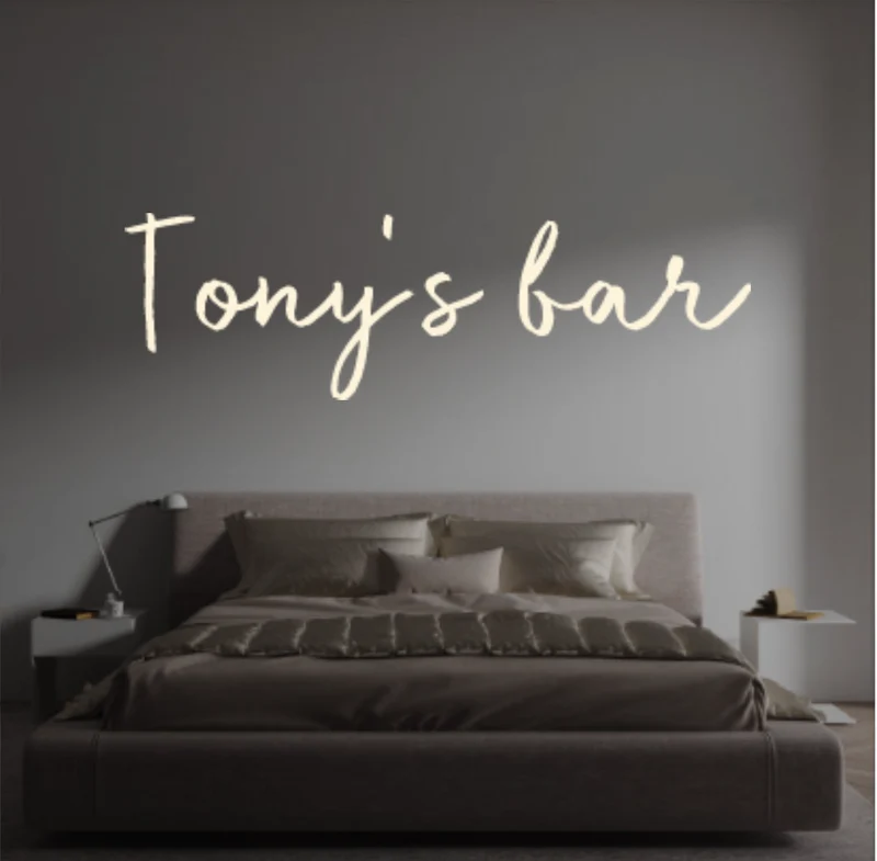 Custom text: Tony's bar
