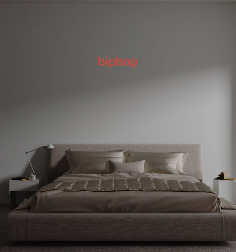 Custom text: bipbop